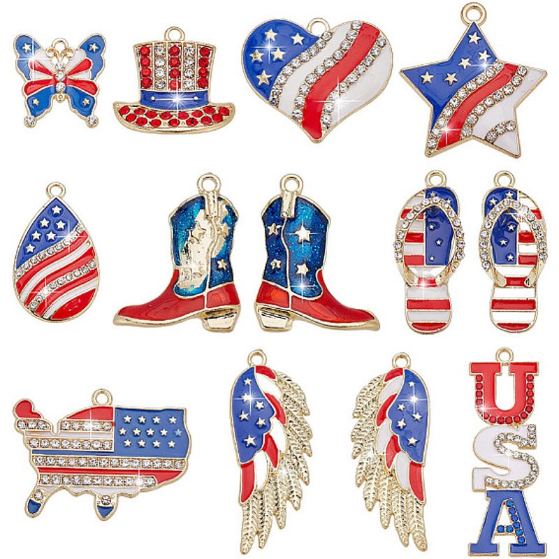 Pendentifs en Émail Alliage - Thème de la Fête de l'Indépendance - 26 Pièces — Breloques et pendentifs
