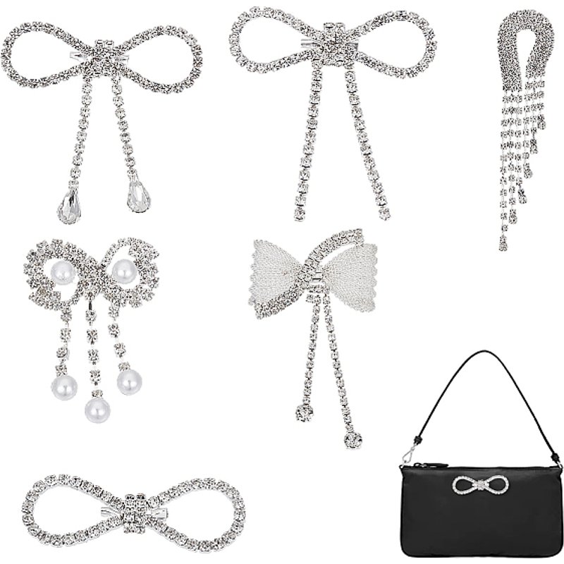 6Pcs Alloy Crystal Rhinestone Brooches for Backpack and Clothes — Brooches