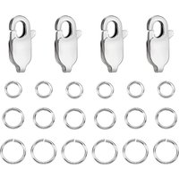 PH PandaHall 4pcs 925 Sterling Silver Lobster Claw Clasps and 30 Open Jump Rings — Jewelry Findings