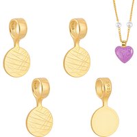 4Pcs 925 Sterling Silver Flat Pad Bails with 18K Gold Plating — Jewelry Findings