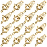 PH PandaHall 16pcs Fermoirs à Ressort en Laiton Plaqué Or 18K — Accessoires pour bijoux