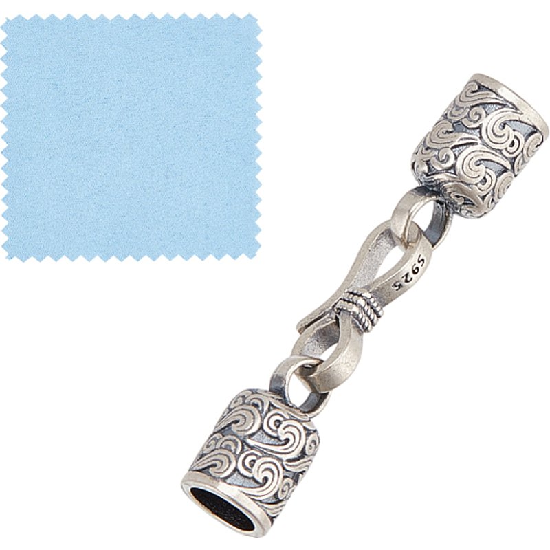 Attaches en argent sterling S925 avec chiffon de polissage — Accessoires pour bijoux