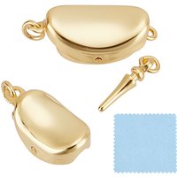 Clasp en argent sterling 925 en forme de haricot avec plaquage or — Accessoires pour bijoux
