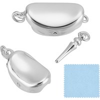 925 Sterling Silver Oval Box Clasps with Jump Ring and Polishing Cloth — Jewelry Findings