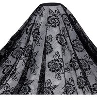 3 Yards Black Nylon Lace Fabric with Flower Pattern — Jewelry Making Tools