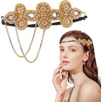 Bandeaux en Rhinestones en Verre pour Femmes - Doré - Diamètre Intérieur de 140mm — Accessoires de mode