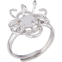 Rhodium Plated 925 Sterling Silver Adjustable Ring Settings — Jewelry Findings