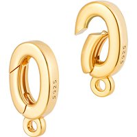 PH PandaHall 2pcs 925 Sterling Silver Oval Spring Gate Rings — Jewelry Findings