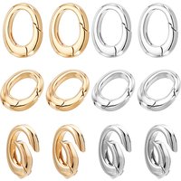 12 Pcs Oval Brass Spring Gate Clasps in 2 Colors — Jewelry Findings