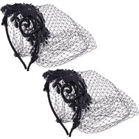 Élastiques à cheveux en acrylique polyester pour femmes et filles, noir — Accessoires de mode