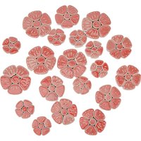 Cabochons en porcelaine faits à la main, 500G, Fleur, Cerise, 31 pcs — Pierres précieuses en vrac