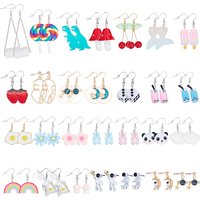 Iron Resin Dangle Earring Sets - 5 Mixed Color Styles