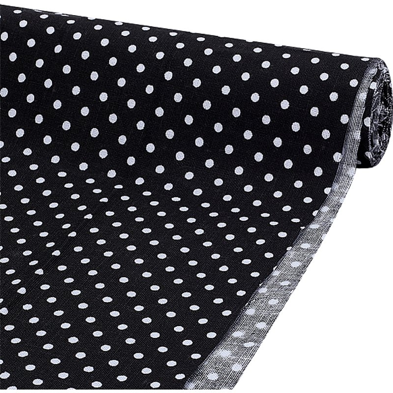 Cotton Fabric Polka Dot Pattern Black 1020x1580x0.2mm — Jewelry Making Tools