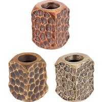 3Pcs Brass European Beads, Large Hole Cuboid, Mixed Colors