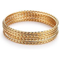 Fashion 201 Stainless Steel Golden Bangle Set, 7 Pieces — Bracelet Women