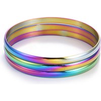 Fashion 201 Stainless Steel Rainbow Bangle Set - 3 Pieces — Bracelet Women