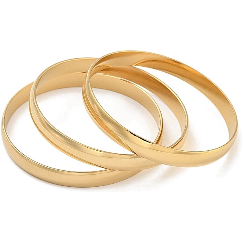 Ensemble de Bracelets en Acier Inoxydable Doré Fashion 201, 3 Pièces — Bracelet Femme