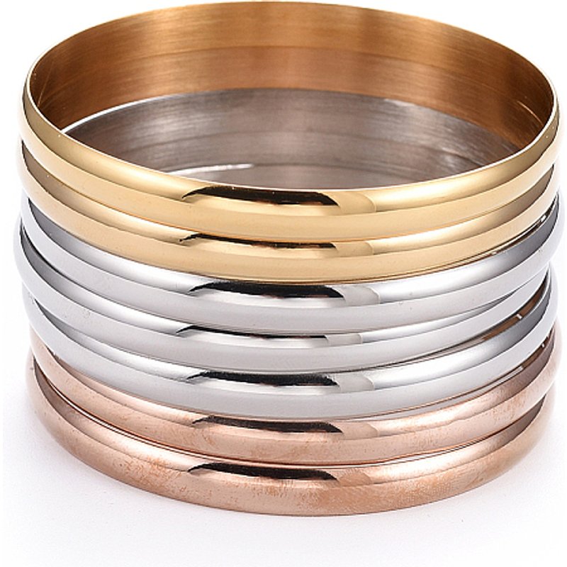 Ensemble de bracelets en acier inoxydable Fashion 201, multicolore, 7 pièces — Bracelet Femme