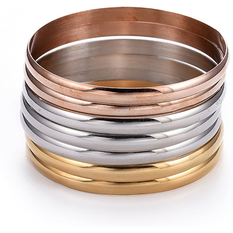 Ensemble de Bracelets en Acier Inoxydable Fashion 201, Multicolore, 7 Pièces — Bracelet Femme