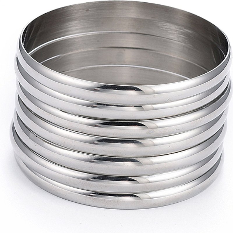 Fashion 201 Stainless Steel Bangle Set, 7 Pieces — Bracelet Women