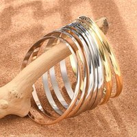 Fashion 201 Stainless Steel Multi-Color Bangle Set, 7 Pieces — Bracelet Women