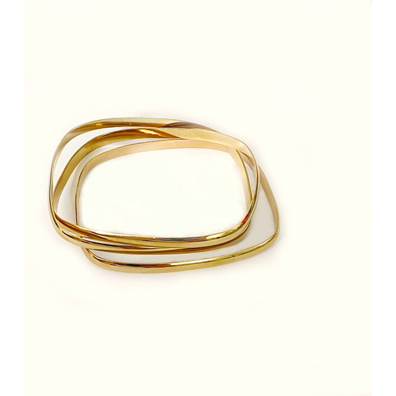 3-Piece Women's Square PVD Stainless Steel Stackable Bangles — Bracelet Women