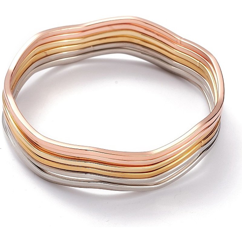 7Pcs Women's Stackable Bangles in Mixed Colors - 201 Stainless Steel — Bracelet Women
