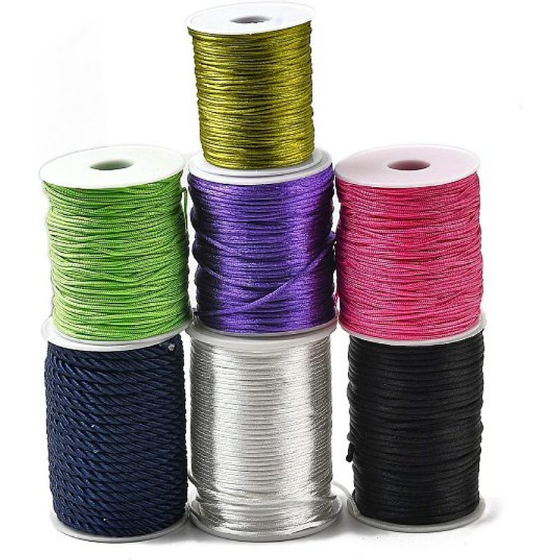 100M Mixed Color Polyester & Nylon Elastic Cords, 1.5-4.5mm