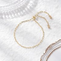 Bracelet à Glissière en Laiton Ajustable avec Plaquage en Or 18K pour Femmes — Bracelet Femme
