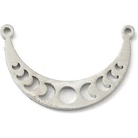 Liens en Acier Inoxydable 201, Phases de Lune, 14x21.5mm, Trou de 1mm — Accessoires pour bijoux