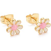 304 Stainless Steel Enamel Daisy Flower Stud Earrings