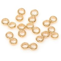 201 Stainless Steel Golden Spacer Bars, Double Ring, 6x3x1mm — Jewelry Findings