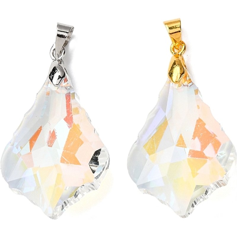 Pendentifs en verre électroplaqué en forme de goutte - 2 pièces — Breloques et pendentifs