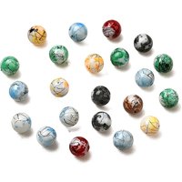 Opaque Spray Painted Glass Beads, Round, Mixed Color, 16mm