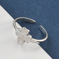 Bagues ouvertes en acier inoxydable 304 pour femmes, trèfle — Bijoux fantaisie