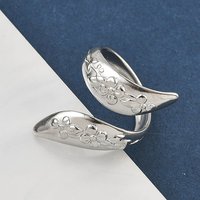 Bagues ouvertes en acier inoxydable 304 pour femmes - Design floral — Bijoux fantaisie