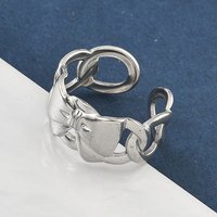 304 Stainless Steel Open Cuff Ring for Women with Bowknot — Costume Jewelry