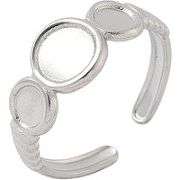 304 Stainless Steel Open Cuff Ring Findings with Pad Settings — Jewelry Findings