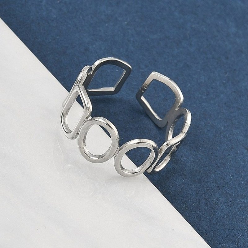 304 Stainless Steel Adjustable Cuff Rings for Women — Costume Jewelry