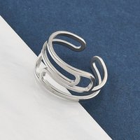 304 Stainless Steel Adjustable Cuff Rings for Women
