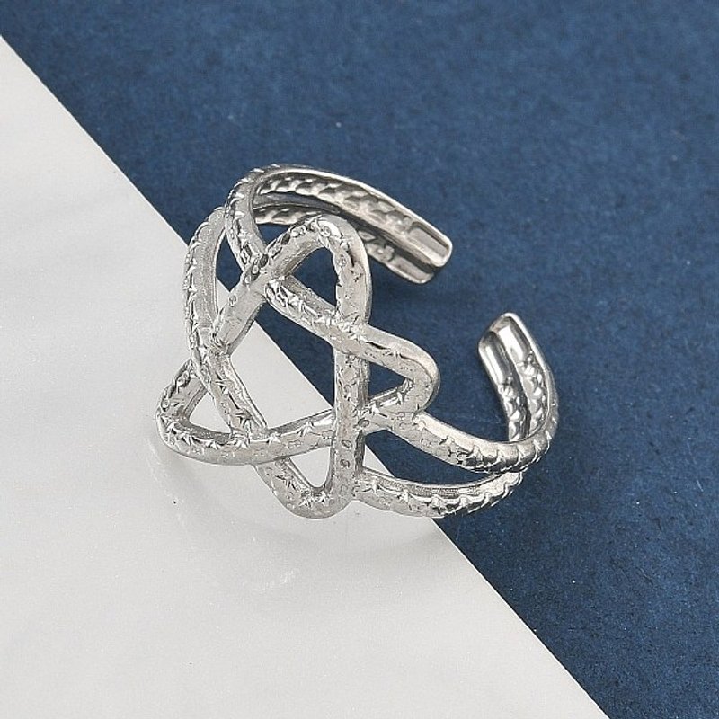 Bagues ouvertes en acier inoxydable 304 pour femmes, design étoile — Bijoux fantaisie