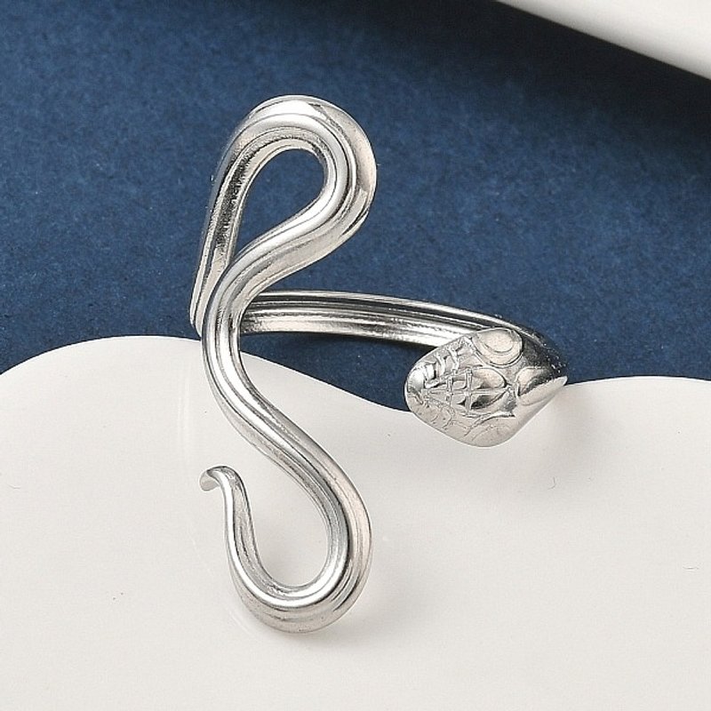 Bagues ouvertes en acier inoxydable 304 pour femmes - Design serpent — Bijoux fantaisie