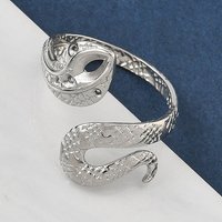 304 Stainless Steel Open Cuff Rings for Women - Snake Design — Costume Jewelry