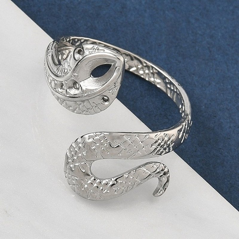 Bagues ouvertes en acier inoxydable 304 pour femmes - Design serpent — Bijoux fantaisie