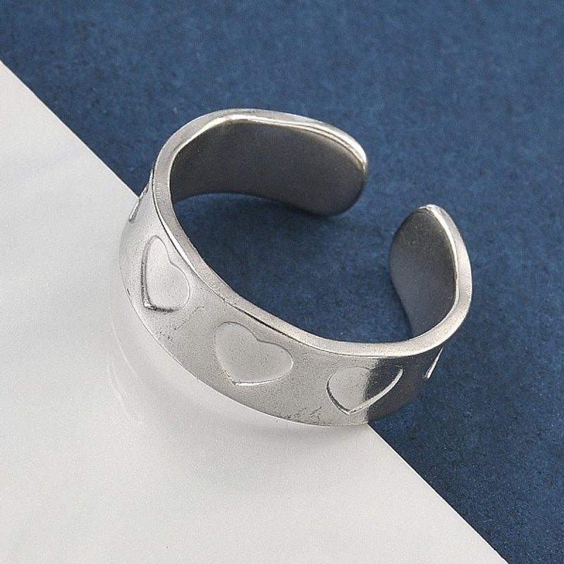Bague ouverte en acier inoxydable 304 pour femmes - Design cœur — Bijoux fantaisie