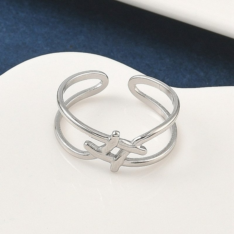 Bagues ouvertes en acier inoxydable 304 pour femmes, ajustables 7mm — Bijoux fantaisie