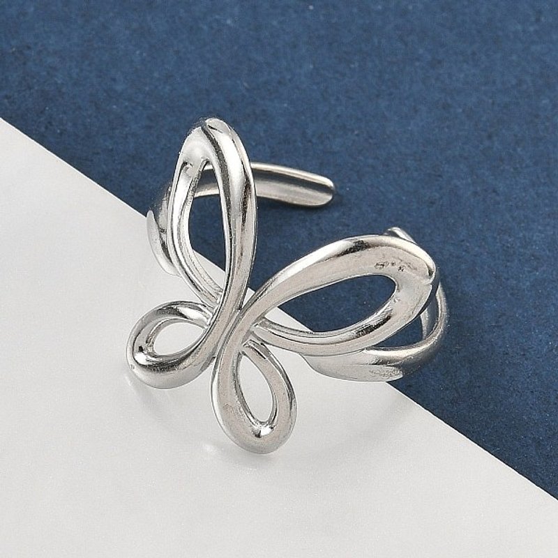 Bagues ouvertes ajustables en acier inoxydable 304 pour femmes - Papillon — Bijoux fantaisie