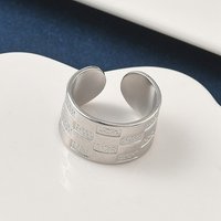 304 Stainless Steel Open Cuff Ring, Adjustable 11mm Width
