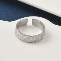 304 Stainless Steel Open Cuff Rings, Adjustable 5.5mm Width