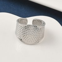 304 Stainless Steel Open Cuff Ring, Adjustable, 15.5mm Width — Costume Jewelry